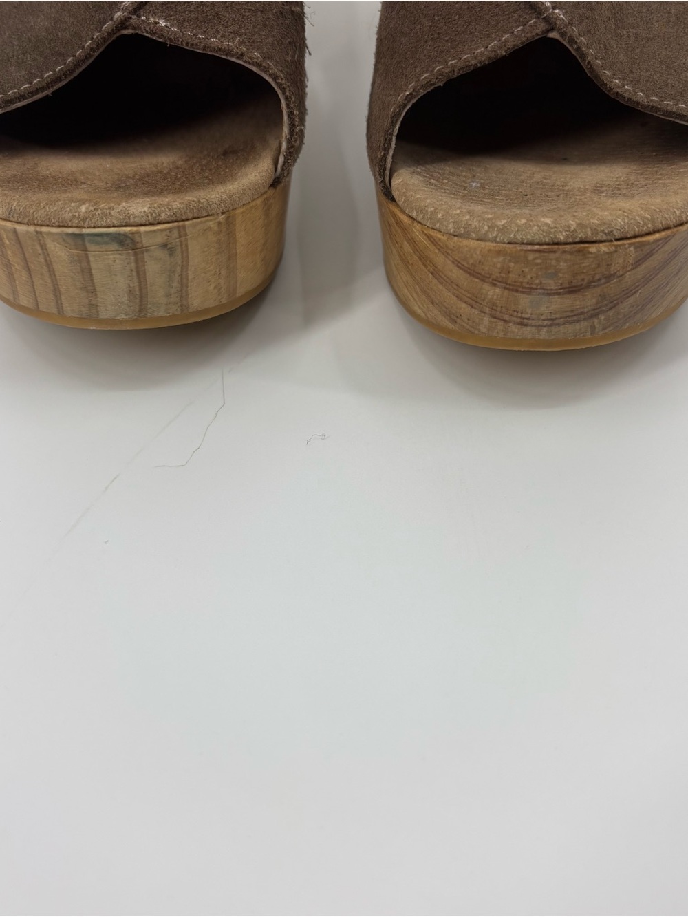 Free People Parker Clog Brown Nubuck Platform Shoe - Picture 4 of 16